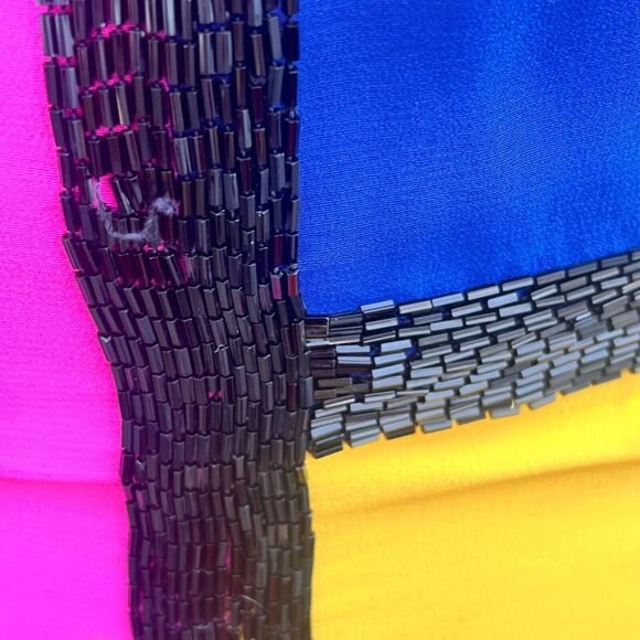 Vintage 1990 Fabrice Simon Couture Dress Beaded Silk NYC Size 10 - Picture 6 of 12